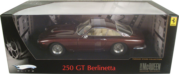 1963 Ferrari 250 GT Berlinetta Lusso Steve McQueen - Metallic Maroon (Hot Wheels Elite) 1/18