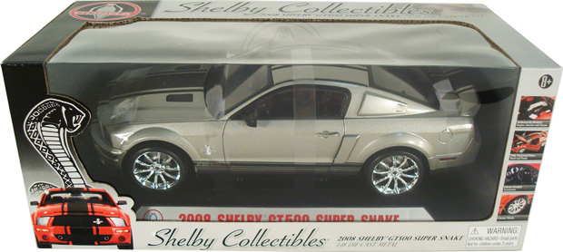 2008 Shelby Mustang GT-500 Super Snake - Silver w/ Black (Shelby Collectibles) 1/18