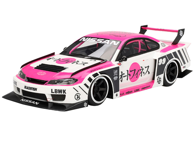 Nissan "LB-Super Silhouette" S15 SILVIA RHD (Right Hand Drive) #99 "Auto Finesse - SEMA 2023" White and Pink (Top Speed) 1/18