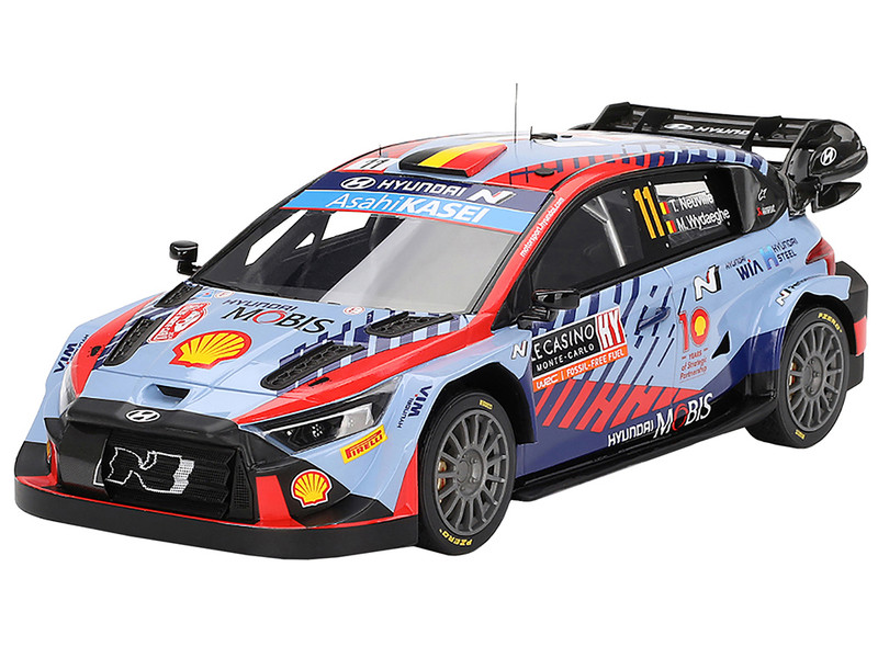 2024 Hyundai i20 N Rally1 Hybrid #11 Thierry Neuville - Martijn Wydaeghe "Hyundai Shell Mobis WRT" Winner WRC "Monte Carlo Rally" (Top Speed) 1/18