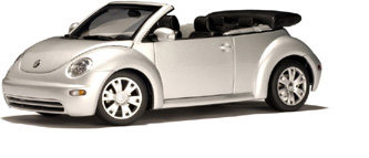 Volkswagen New Beetle Cabrio - Reflex Silver Metallic (AUTOart) 1/18