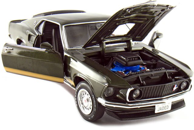 1969 Ford Mustang GT - Black Jade Dark Green (Ertl American Muscle) 1/18