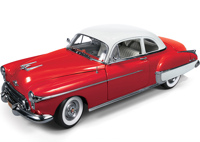 1950 Oldsmobile Rocket 88 - Chariot Red w/ White Roof (Ertl American Muscle) 1/18