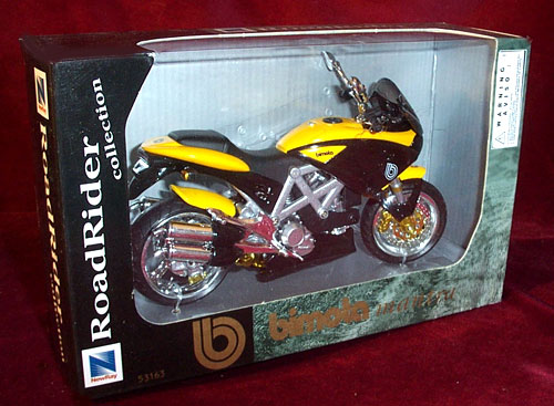 Bimota Mantra Motorcycle - Black/Yellow (NewRay) 1/12