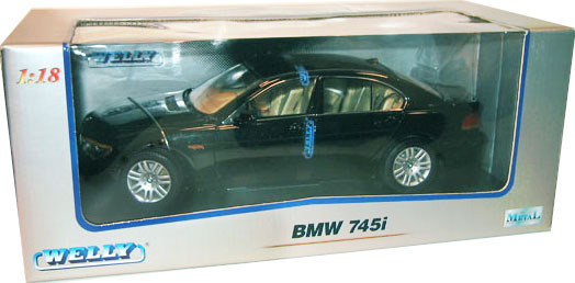 2002 BMW 745i - Black (Welly) 1/18