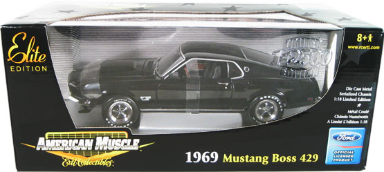 1969 Ford Mustang Boss 429 - Black (Ertl Elite) 1/18