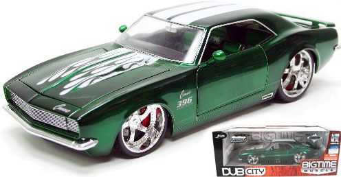 1968 Chevy Camaro SS 396 - Green w/ Flames (DUB City Big Time Muscle) 1/18