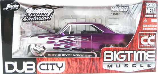 1967 Chevy Nova SS - Purple w/ Flames (DUB City Bigtime Muscle) 1/24