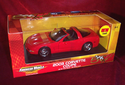 2003 Chevrolet Corvette Coupe - Removable Top - Red (Ertl) 1/18