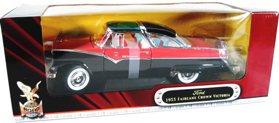 1955 Ford Fairlane Crown Victoria - Black & Red (YatMing) 1/18