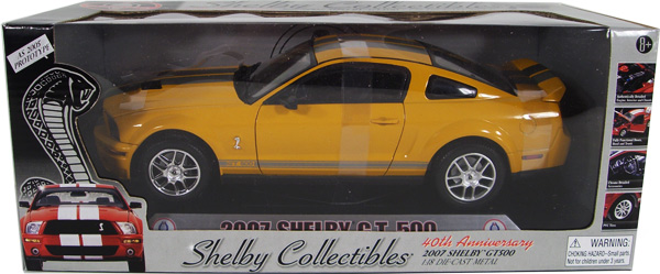 2007 Shelby Mustang GT-500 - Grabber Orange w/ Grey Stripes (Shelby Collectibles) 1/18
