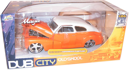 1947 Chevy Aerosedan Fleetline - Orange w/ Maya DTS Rims (DUB City) 1/24