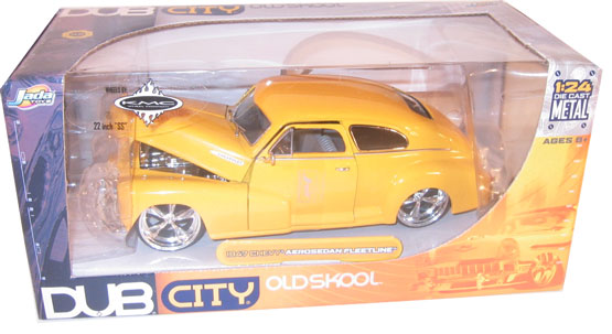1947 Chevy Aerosedan Fleetline - Yellow w/ KMC 'SS' Rims (DUB City) 1/24