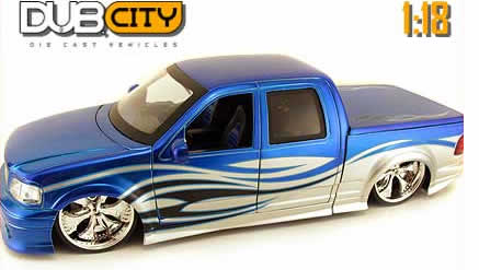 2003 Ford F-150 Supercrew Pickup - Blue w/ Chopper "SP-6" (DUB City) 1/18