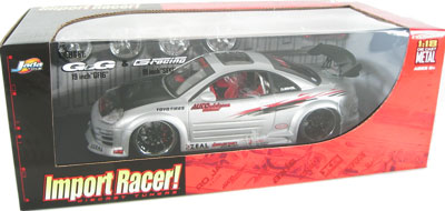 2003 Mitsubishi Eclipse w/ GRacing "SEKI" Wheels - Silver (Import Racer) 1/18