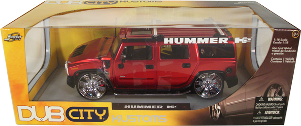 2003 Hummer H2 - Red w/ Spintek EVO-H Wheels (DUB City) 1/18