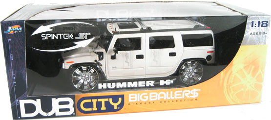 2003 Hummer H2 - Pearl White w/ Spintek EVO-H Wheels (DUB City) 1/18