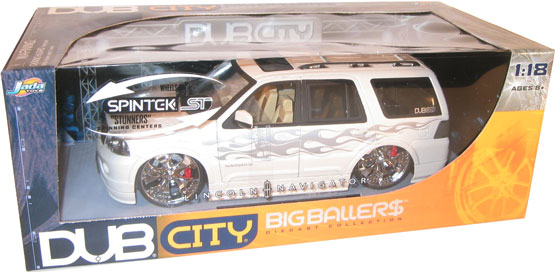 Lincoln Navigator - Pearl White w/ Flames - Big Baller$ (DUB City) 1/18