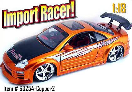 2003 Mitsubishi Eclipse w/ GRacing "SEKI" Wheels - Copper (Import Racer) 1/18
