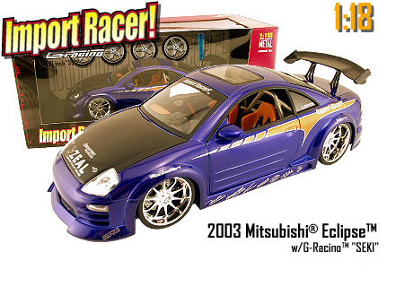 2003 Mitsubishi Eclipse w/ GRacing "SEKI" Wheels - Candy Purple (Import Racer) 1/18