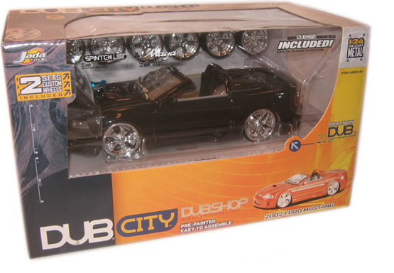 2002 Ford Mustang Kit with Spintek & Maya "DTS" Wheels - Black (DUB City) 1/24