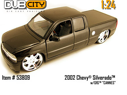 2002 Chevy Silverado w/ GfG 'Cannes' - Metallic Black (DUB City) 1/24