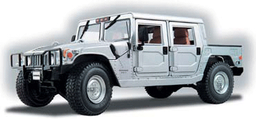 1999 Hummer H1 Hard Top - Gunmetal Silver (Maisto) 1/18