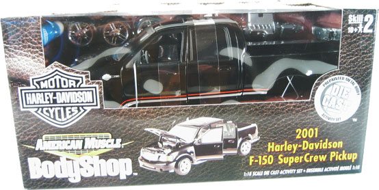 2001 Ford F-150 Harley Davidson Super Crew Pickup - Activity Set (Ertl Body Shop) 1/18