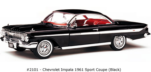 1961 Chevy Impala SS409 Sport Coupe - Black (Sun Star) 1/18