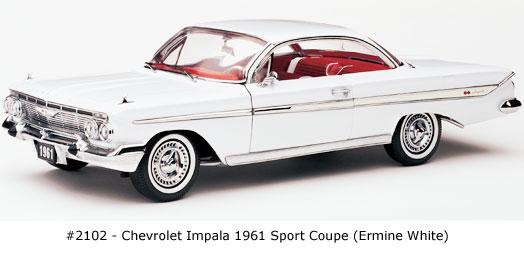 1961 Chevy Impala SS409 Sport Coupe - Ermine White (Sun Star) 1/18