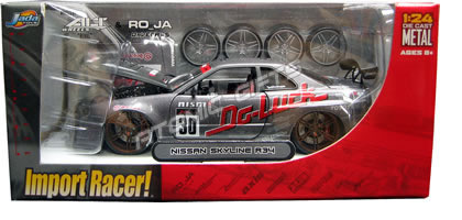 Nissan Skyline R34 w/ Ro_Ja "Davera-S" - Gray (Import Racer) 1/24