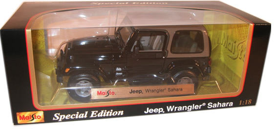 2003 Jeep Wrangler Sahara - Black (Maisto) 1/18