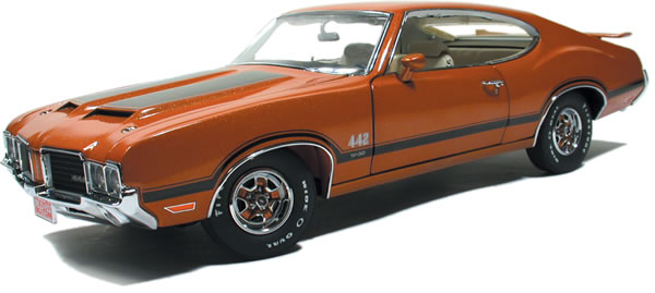 1971 Oldsmobile 442 W-30 - Bittersweet w/ Black Stripes (Lane Exact Detail) 1/18