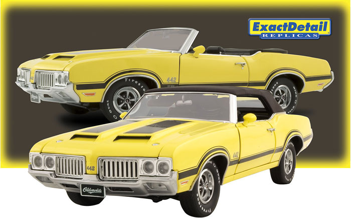 1970 Olds 442 W-30 Convertible - Yellow (Lane Exact Detail) 1/18