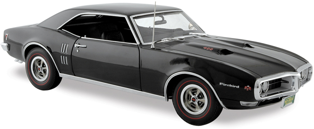 1968 Pontiac Firebird 400 Hardtop w/ Vinyl Roof - Starlight Black (Lane Exact Detail) 1/18