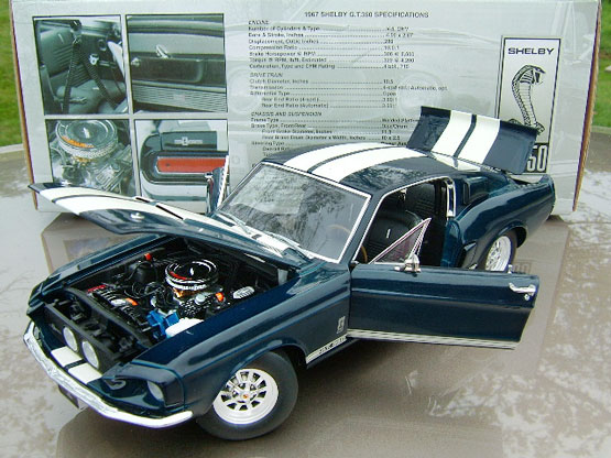 1967 Ford Mustang Shelby GT-350 - Dark Blue Metallic (Lane Exact Detail) 1/18