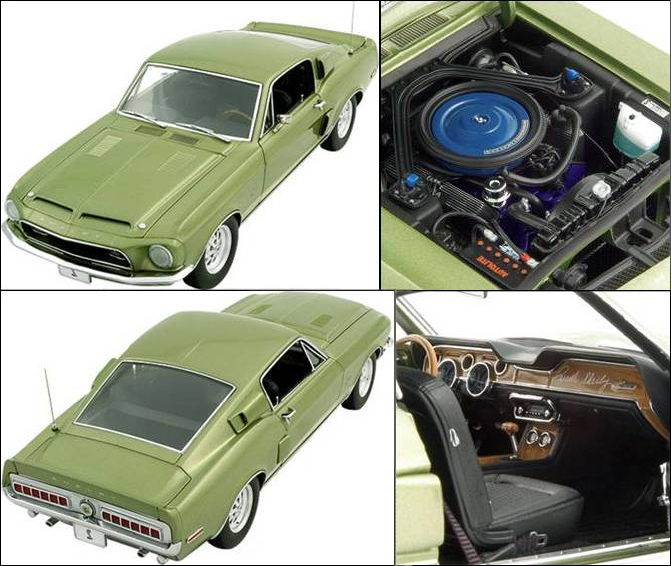 1968 Ford Mustang Shelby GT-500KR - Lime Green Metallic (Lane Exact Detail) 1/18