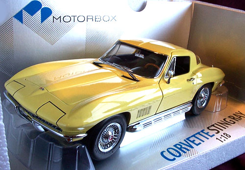 1967 Chevy Corvette Stingray 327 L79 Coupe - Sunfire Yellow (EXOTO Motorbox) 1/18