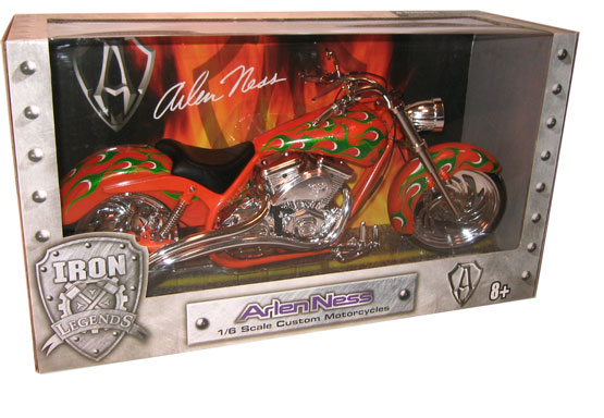 Arlen Ness Custom Chopped Motorcycle - Orange (Toy Zone) 1/6