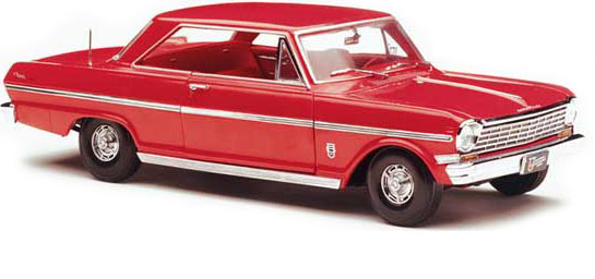 1963 Chevy Nova Coupe - Ember Red (Sun Star) 1/18