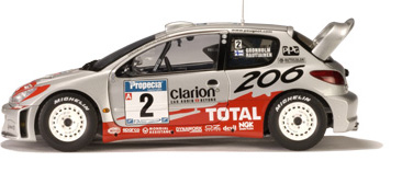 2002 Peugeot 206 WRC #2 Marcus Gronholm Winner (AUTOart) 1/18