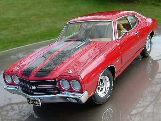 1970 Chevy Chevelle LS6  SS 454 Hardtop - Cranberry Red (Lane Exact Detail) 1/18