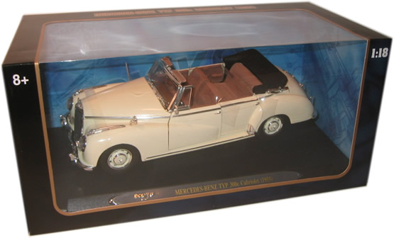 1955 Mercedes-Benz Type 300c Cabriolet Limousine - Cream (Ricko Ricko) 1/18