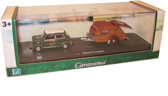 Mini Cooper and Slumber Coach Camper (Cararama) 1/43