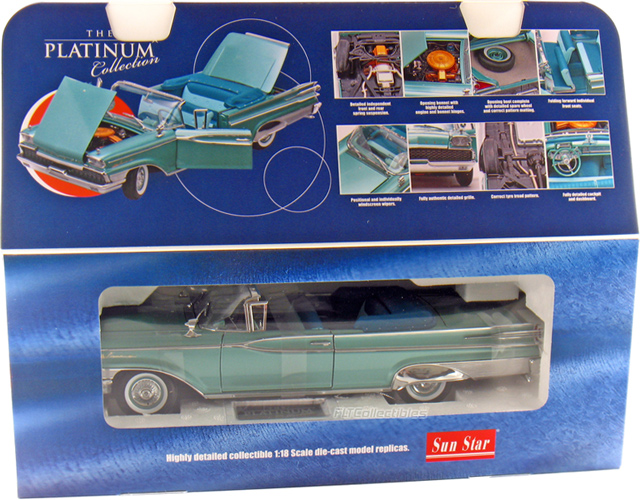 1959 Mercury Parklane Convertible - Neptune Turquoise (SunStar Platinum) 1/18
