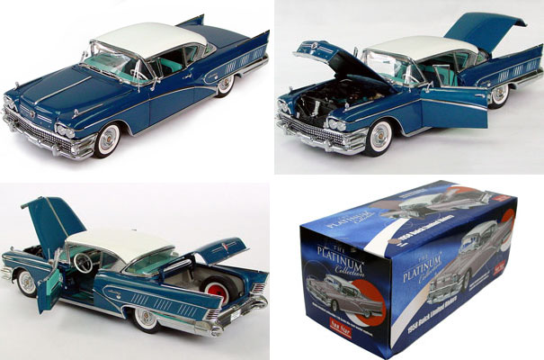 1958 Buick Riviera Limited - Colonial Blue (SunStar Platinum) 1/18