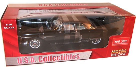 1957 Cadillac Brougham - Ebony Black (Sun Star) 1/18