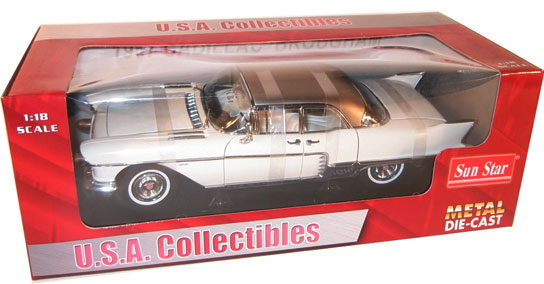 1957 Cadillac Brougham - Chamonix White (Sun Star) 1/18