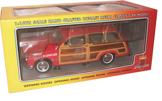 1949 Ford Woody Sunset Beach Lifeguard Station Wagon (Motor City Classics) 1/18