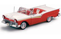 1957 Ford Fairlane Skyliner Convertible - Flame Red / White (Sun Star) 1/18